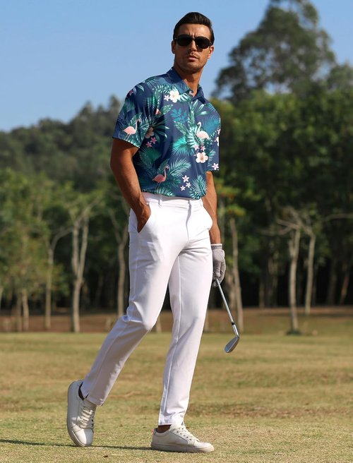 APTRO Golf Shirts for Men - Moisture-Wicking Hawaiian Polo with Dry Fit | Short Sleeve Design