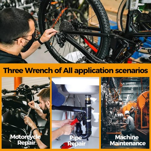 Vaasee 3 PCS Universal Thin Hub Cone Wrench Set, 0.1in/2.5mm Super Thin Open-End Wrench, Ni-Cr Plating Flat Wrenches 13-20mm Cr-V Steel Slim Spanner Wrench for Home Bike Car Repair