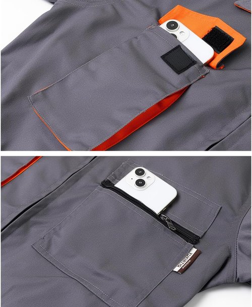 Men's Coveralls Mechanic Work Jumpsuit Multi Pockets Overalls Long Sleeve Workwear Coverall