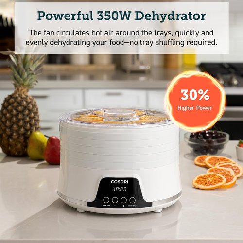 COSORI Food Dehydrator Machine for Jerky, 5 Trays with 165°F Temperature Control and 48H Timer, 350W Dryer for Fruit, Herbs, Meat, Veggies and Dog Treats, 50-Recipes Book Included