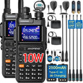 BAOFENG UV26 Ham Radio 10W (New Gen 5RM) Long Range Handheld Rechargeable Walkie Talkies with Programming Cable,Speaker Mic,Earpiece & 2500mAh Type-C Battery,Multi-Band Two-Way Radio, 2 Pack Full Kit