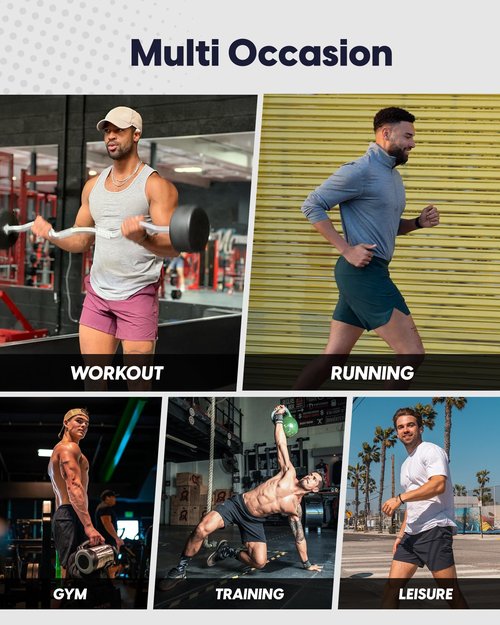 maamgic Men's Gym Running Shorts 7 Inch Quick Dry Athletic Workout Shorts with Zipper Pockets No Liner Geometric Grey Large