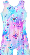 Domusgo Gymnastics Leotards - Sparkly One-Piece Sleeveless Tumbling Unitards for Girls