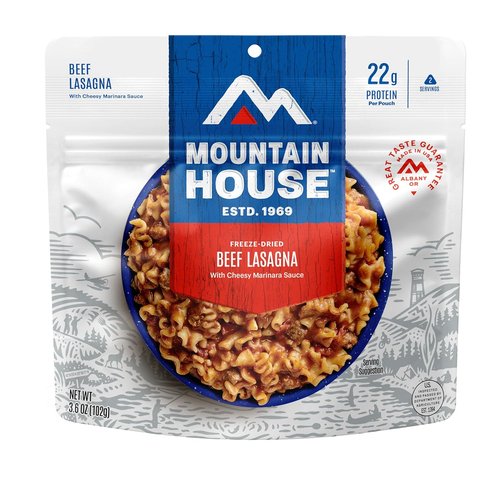 Mountain House Beef Lasagna - Freeze-Dried Camping Meal | 4 Servings, 30-Year Shelf Life, 2-Pack