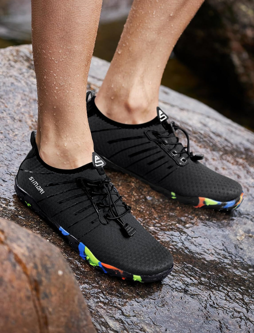 SIMARI Water Shoes - Quick-Dry Barefoot Aqua Socks for Men & Women | Lightweight Non-Slip Swim Shoes