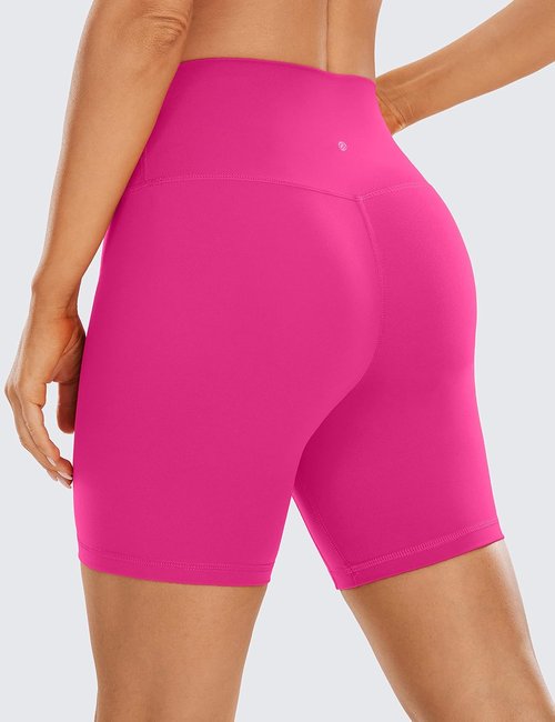 CRZ YOGA Biker Shorts - High Waist 6'' Brushed Naked Feeling Spandex for Gym & Running