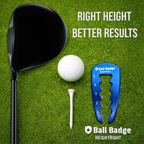 HeightRight Adjustable Golf Tee Height Tool (5-Level Precision) – Universal Fit for Wooden & Plastic Tees, Consistent Tee Height Setter for Drivers, Fairway Woods & Irons, Golf Swing Training Aid