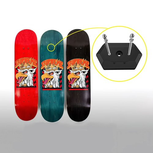 Hikeen 2 Packs Skateboard Wall Mount Skateboard Hanger for Skateboard Deck Display and Storage
