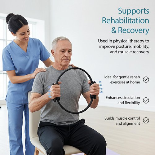 Pilates Ring and Exercise Guide- 25 Magic Circle Exercises Included- Photos and Videos by Pilates Instructor- Full Website Access Included - with Resistance Band and Bag.