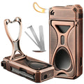 KEJIAR Pipe Lighter with Pipe Stand, 3 Collapsible Pipe Cleaning Tools, 4 in 1 Soft Flame Lighter, Refillable Butane, Men's Pipe Set Gift (Bronze Color)