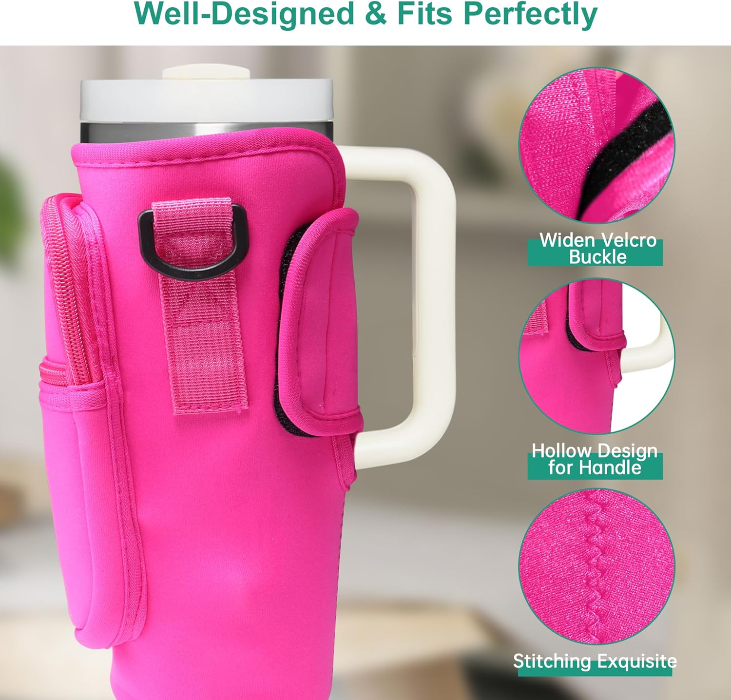 Stanley - Insulated Water Bottle Carrier Bag with Strap & Phone Pocket | Fits 40oz/30oz Tumblers