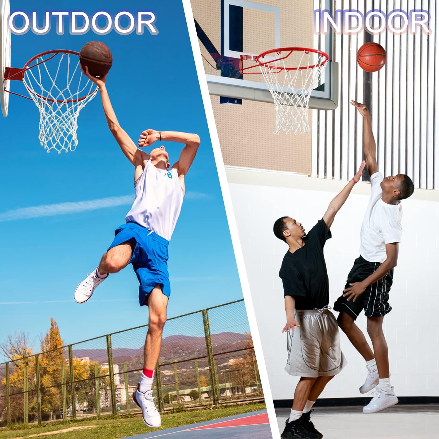 Regine Switzerland Professional Heavy Duty Basketball Net - All-Weather, Anti-Whip, 12 Loops (7.16 oz)