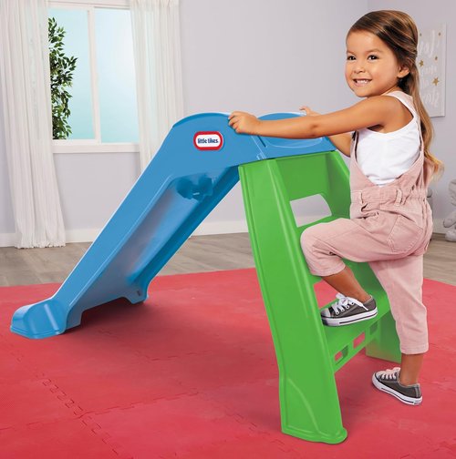 Little Tikes First Slide - Fun Outdoor Play Equipment for Kids | Blue and Green Design