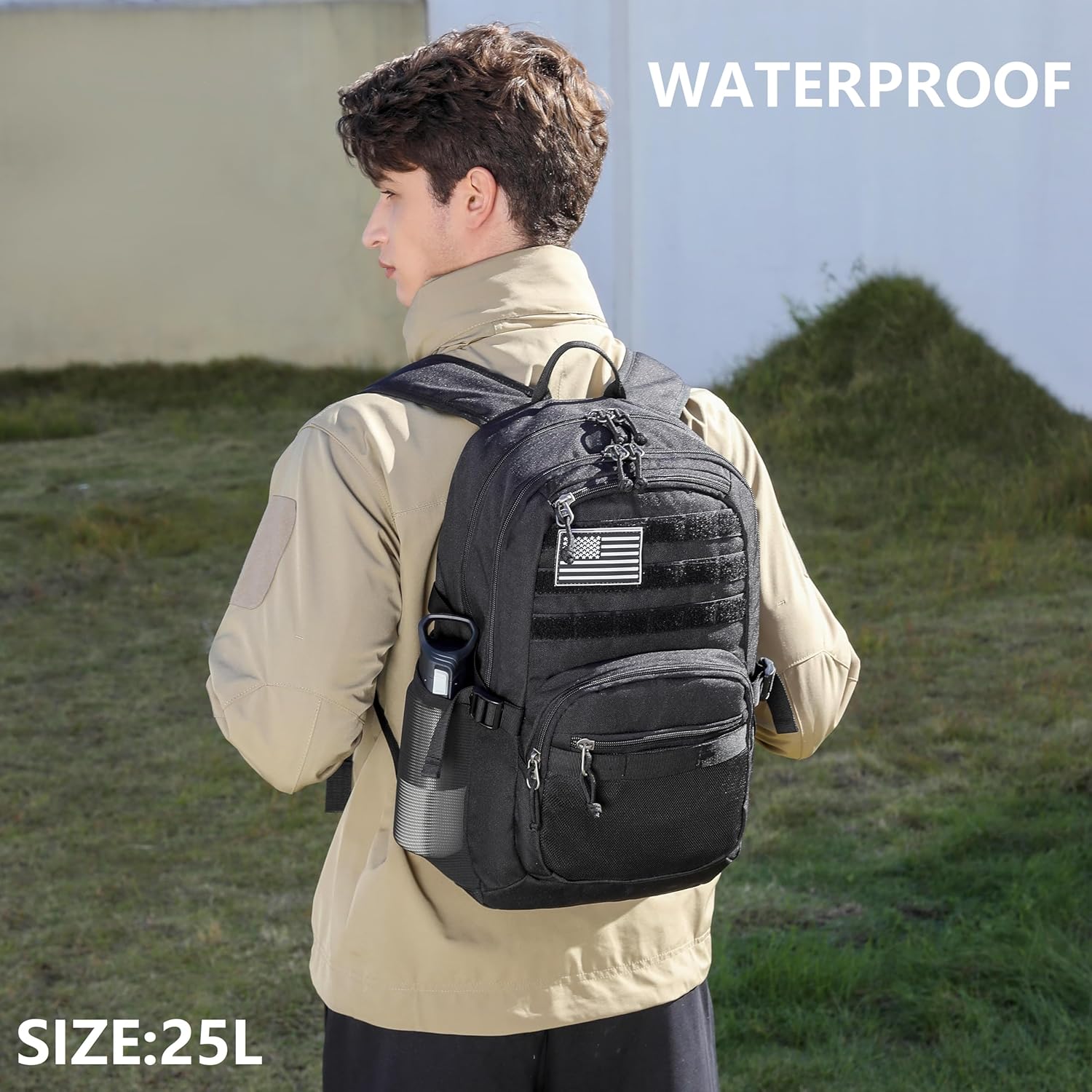 Skiennix Military Tactical Backpack - 3-Day Assault Pack with Molle System for Outdoor Adventures | Grey, 25L