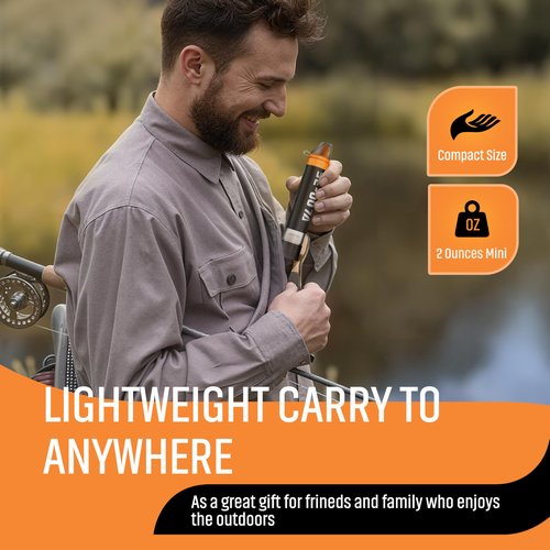 Personal Straw Water Filter to purify Water, Emergency Water Straws Portable Gear for Hiking, Camping, Travel, Fishing, Outing and Emergency Preparedness （2 Water Filters + 1 Filter Cartridge）