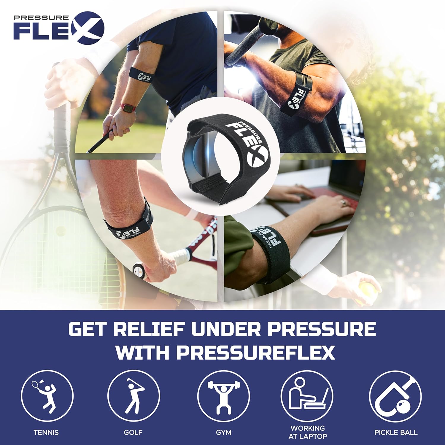 Regine Switzerland Tennis Elbow Brace - Adjustable Forearm Support for Quick Tendonitis Relief | Compression Arm Band