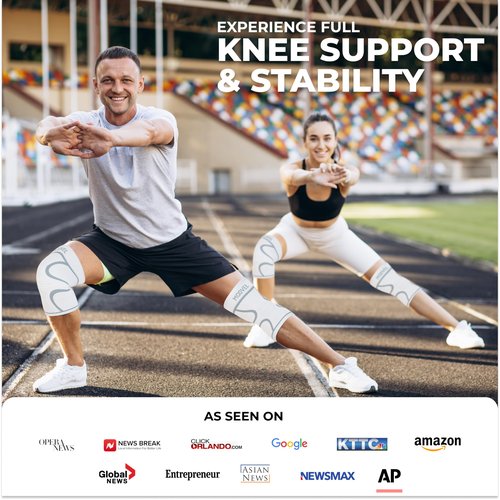 Modvel Compression Knee Brace for Women & Men - 2 Pack Knee Brace for Women Running Knee Pain, Knee Support Compression Sleeve, Workout Sports Knee Braces for Meniscus Tear ACL & Arthritis Pain Relief