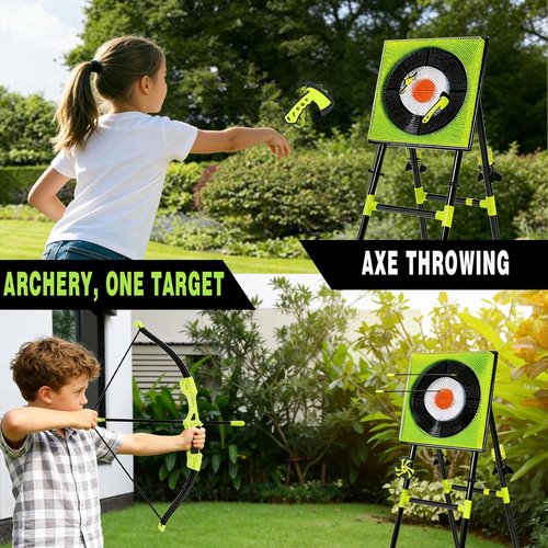 4-in-1 Axe Throwing Game by Backyard Fun | Complete Set with Axes, Darts & Targets for Indoor/Outdoor Competition