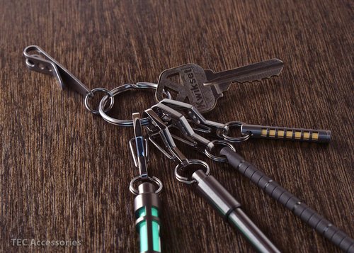 TEC Accessories Python Clip - Stainless Steel Small Keychain Clip - Durable, Lightweight, and Ergonomic Micro Carabiner for Everyday Carry Keychain Accessory (3-Pack)