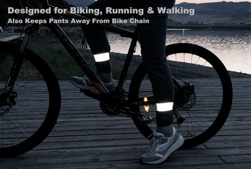 Reflective Ankle Bands with Very Large Reflective Area, 1,000+ ft Visibility, Straps for Biking, Running and Walking at Night - Bright, Lightweight & Comfortable