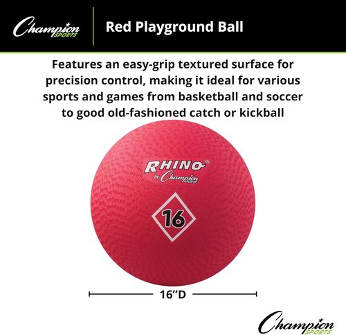 Champion Sports Playground Ball - Durable High-Bounce Balls in Multiple Sizes for Gym & Play