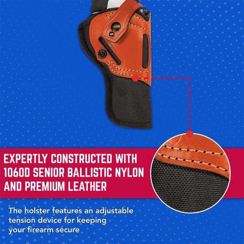 DeSantis The Wild Hog Hybrid Gun Holster, Fits S&W N 6"-6 1/2", D/W 41VH, 44VH 6", COLT Anaconda 6", S&W Classic Hunter 6 1/2", Built from 1060D Senior Ballistic Nylon, Ambidextrous
