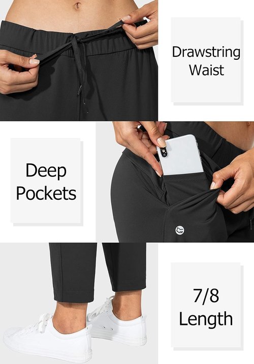 G Gradual Women's 7/8 Stretch Ankle Pants - Deep Pockets for Golf, Athletic, Lounge & Travel