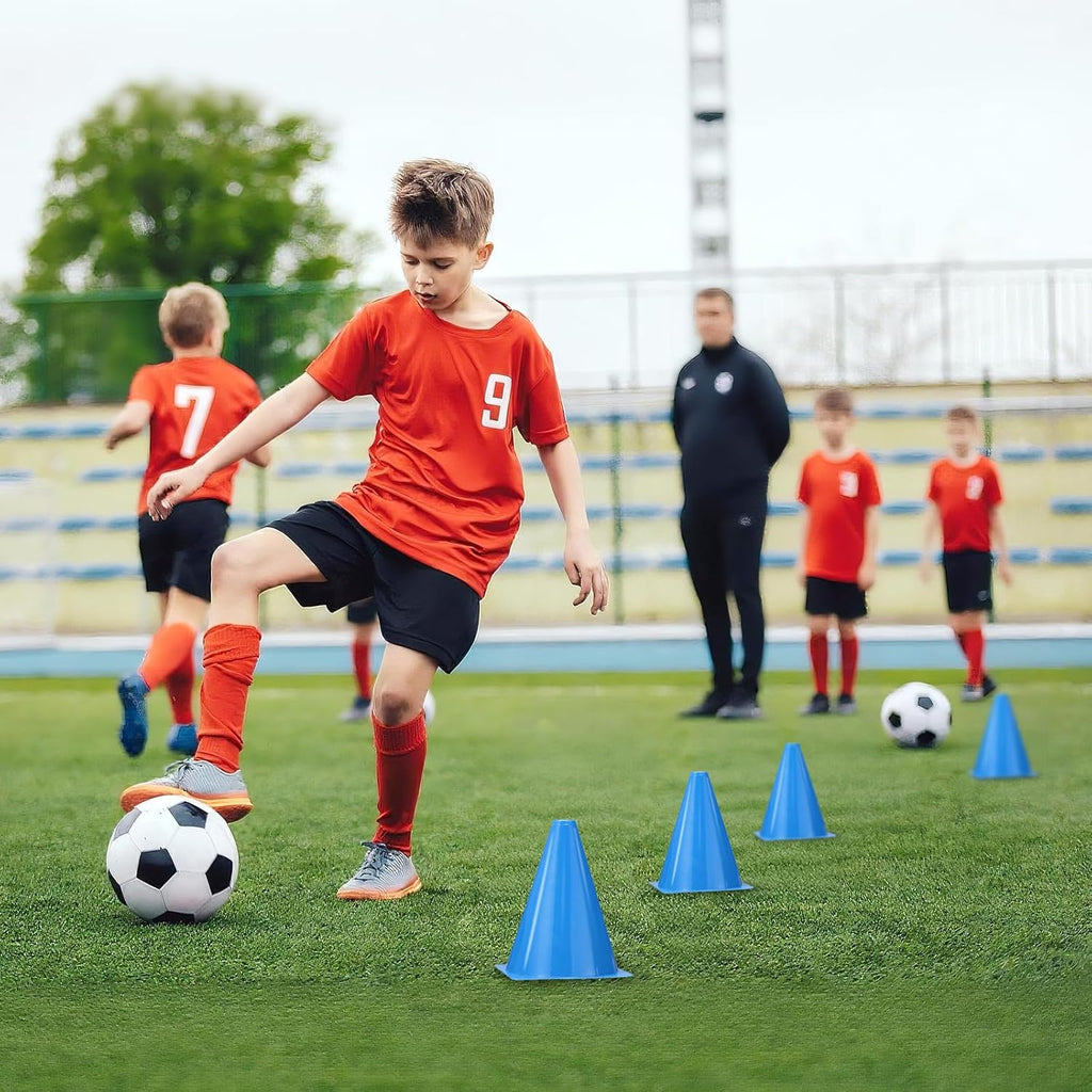 Skiennix 12-Piece 7-Inch Soccer Cones - Durable Plastic Traffic Cones for Sports Training & Agility Drills