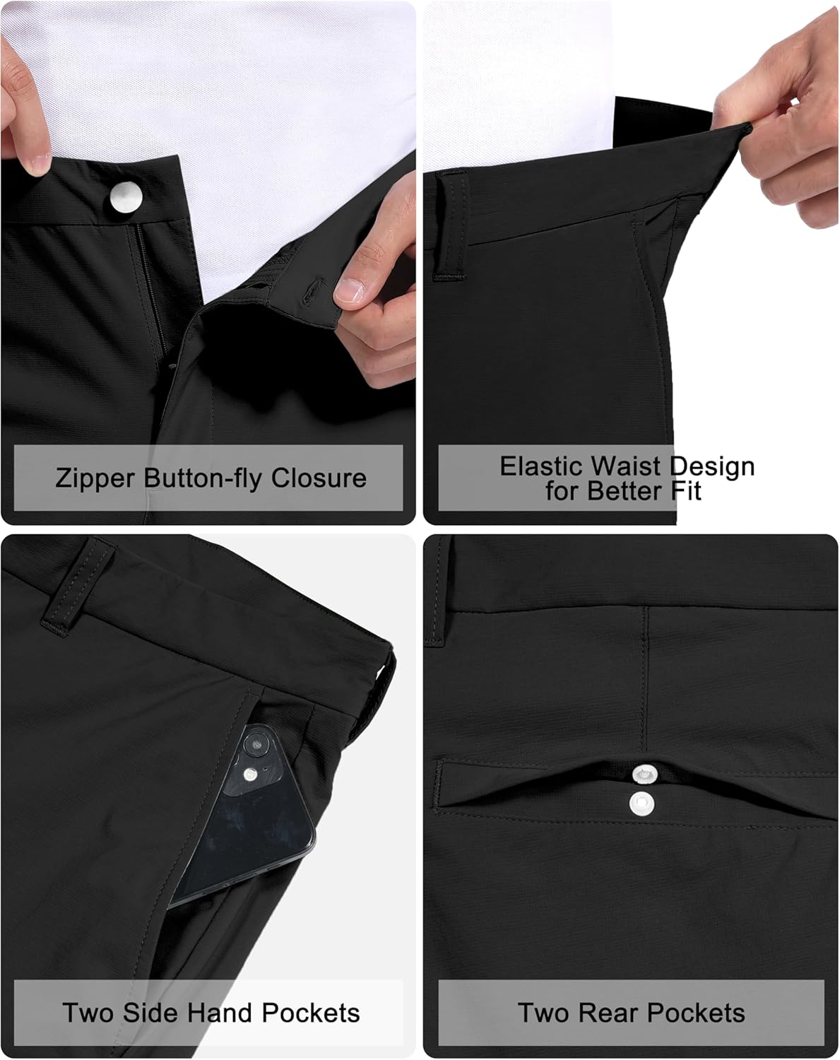 Skiennix Golf Pants for Men - Stretch Quick Dry Lightweight Trousers | Business Casual Sizes 30-34