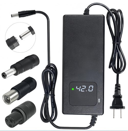 YZPOWER 42V 2A Lithium Battery Charger for 36v 10s Li-ion Battery Pack,36v Smart Power Suppluy Fast Charging with Display Built-in Fan