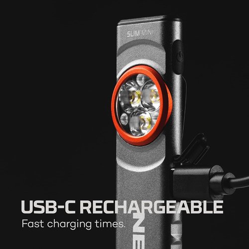 NEBO SLIM Mini Rechargeable Pocket Light - 250 Lumens, 2 Modes, Magnetic Base, Lightweight & Water Resistant