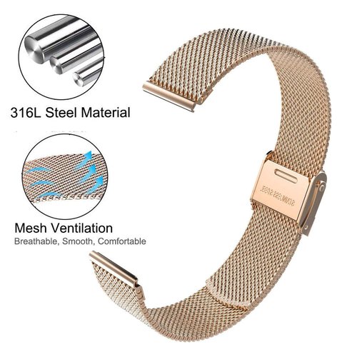 ViCRiOR Compatible Watch band with Amazfit Active 2/GTS 4 Mini/GTS 4 / GTS 3/ GTS 2/ GTS 2 Mini/GTS 2e/ GTS Bands, 2 Pack Stainless Steel Mesh Strap for Amazfit Bip/Bip 3 Pro/Bip U Pro Man Women