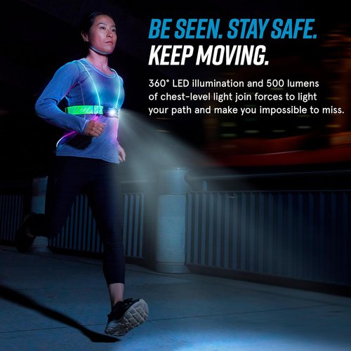 Noxgear Tracer2 Running Vest - Multicolor Light-Up & Reflective | Rechargeable Ultra-Bright Lights