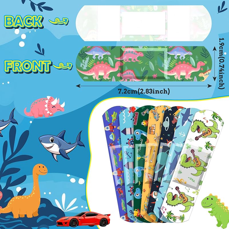 Sublaga 300 Pcs Kids Bandages - 33 Styles Waterproof Cartoon Adhesive Bandages (Colorful) Variation: Colorful - 300 Pcs
