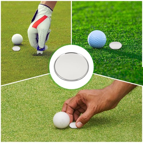 PATIKIL Golf Ball Marker 1 Inch, 12 Pack Metal Blank Ball Markers Position Marking Disc Golf Divot Tool Accessory for Men Women Golfers Table Games, Silver