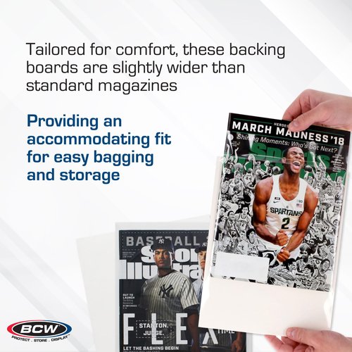 BCW Magazine Backing Boards 8.5 x 11 – 200 Pack | Acid-Free for Archival Storage, Fabric Crafts & Mailing Protection | Precision Cut Magazine Backer Boards