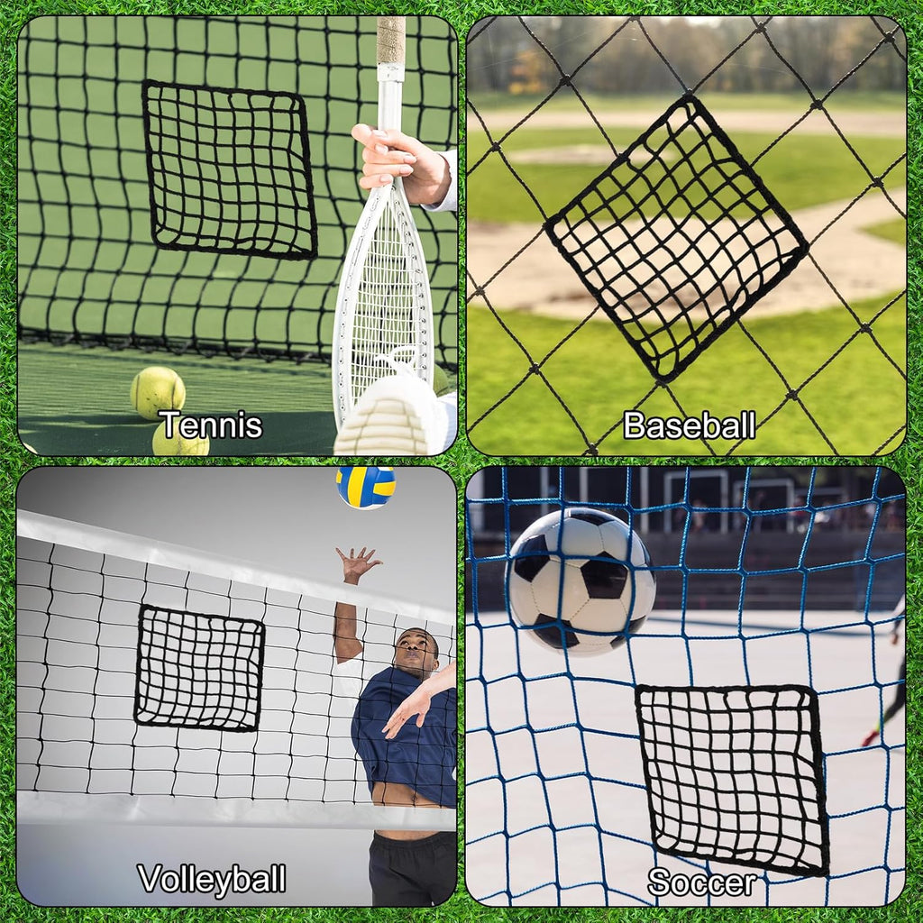 Penitue Universal Sports Net Repair Kit - 6 Pack with 100 Nylon Zip Ties & 20x20cm Hole Patches (Black)