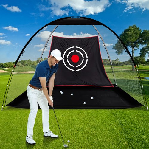 Doubleriver Golf Target Cloth 7.9x5x4.3FT - Heavy Duty Impact Screen for Golf Cage Nets Indoor/Outdoor Practice Hitting Training Aid with S-Hooks