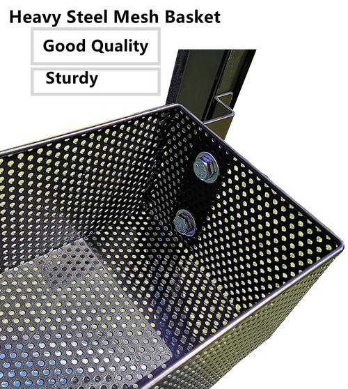 Golf Cart Front Inner Dash Storage Basket and Rack for EZGO TXT and RXV, Heavy Steel Golf Cart Mesh Basket