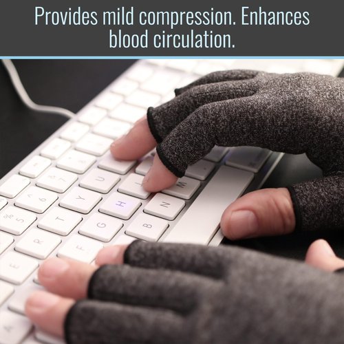 Heelbo Arthritis Compression Gloves for Pain Relief, Reduces Swelling & Stiffness, FSA & HSA Eligible, Fits Men & Women, Joint Pain Relief, Large