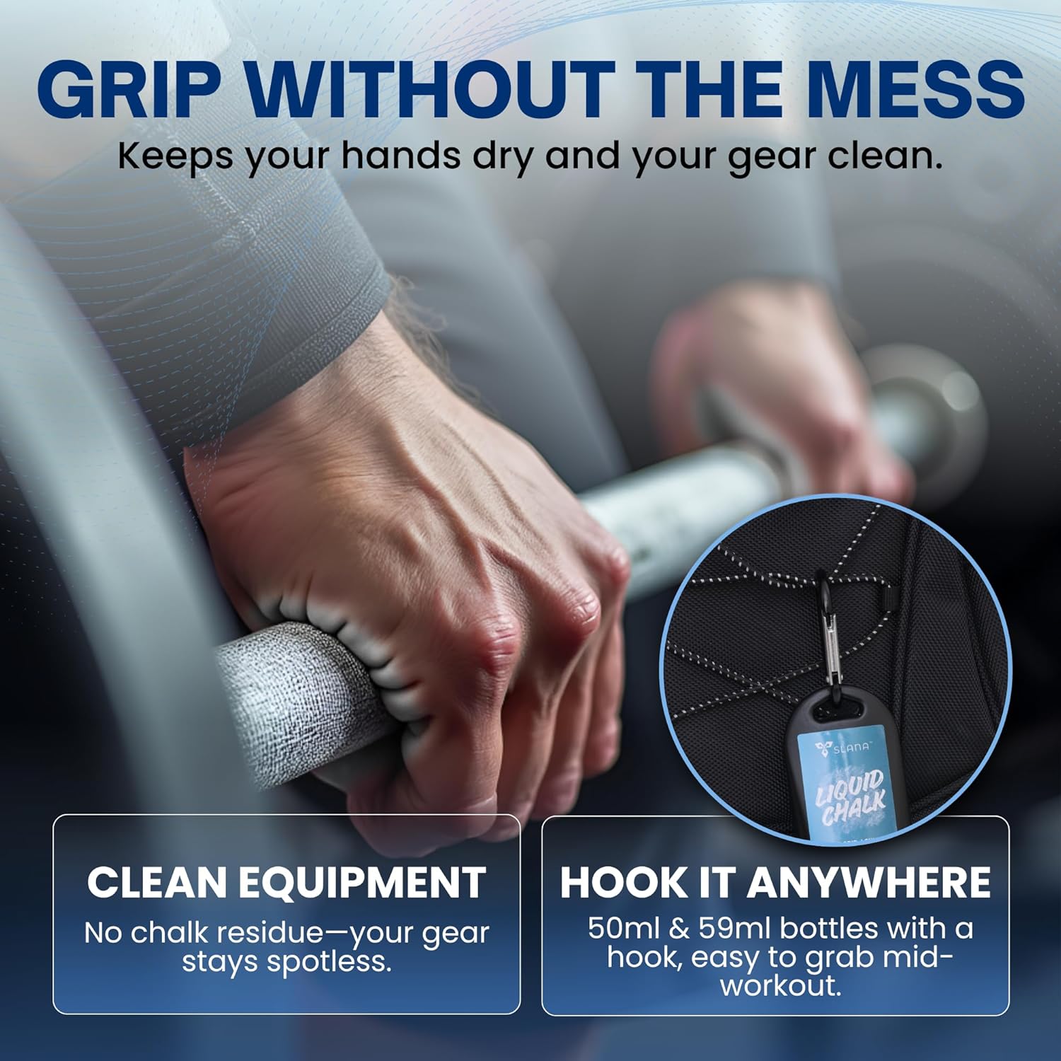 Skiennix Liquid Chalk for Gym & Weightlifting - Fast Drying, Mess-Free Formula | Dust-Free & Skin-Safe for Climbing & Training