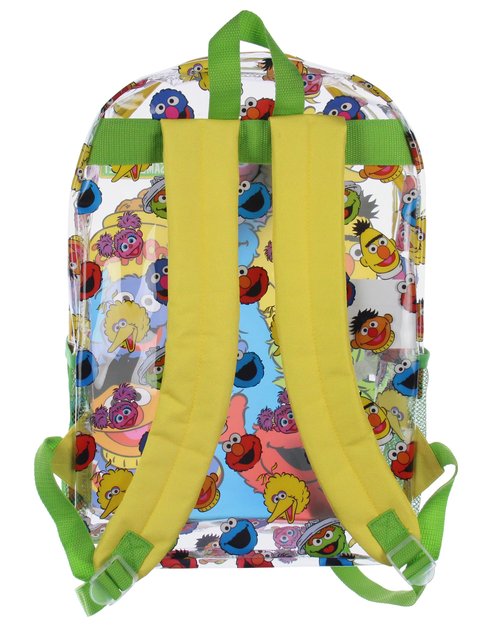 INTIMO Sesame Street Elmo Big Bird Cookie Monster Clear Travel Backpack For Daily Use 16"