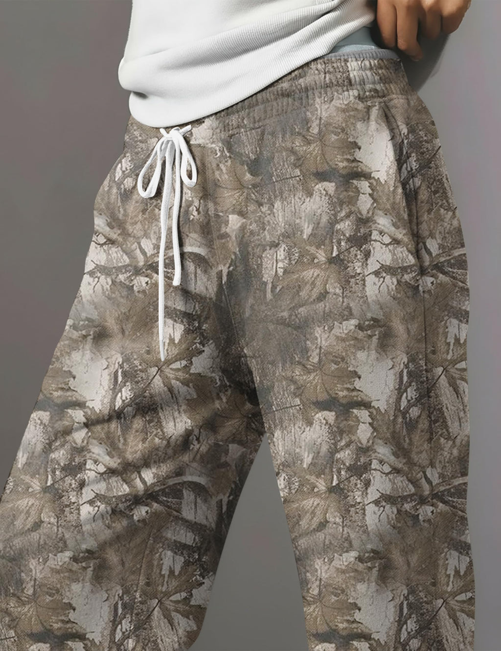 Ziesexy Camo Sweatpants Women Casual Y2k Maple Leaf Print Lounge Pants Baggy Drawstring Joggers Pant Trousers