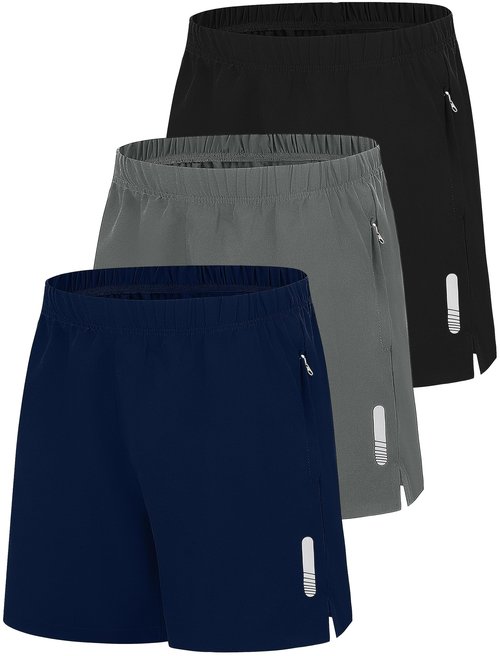 EXARUS Boys Athletic Running Shorts Quick Dry Reflective Elastic Waist with Pockets Water Resistant Hiking Gym Lightweight Shorts 14Y