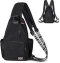 Geestock Crossbody Sling Bag - Lightweight Convertible Backpack with Headphone Hole | Fits 10.9" Tablet, Black