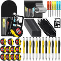 Saysurey 48 Pcs Mini Tape Screwdriver Keychain Set Father's Day Gifts Bulk Men Gifts Bulk Multitool Pen Card for Adult (Yellow,Black)