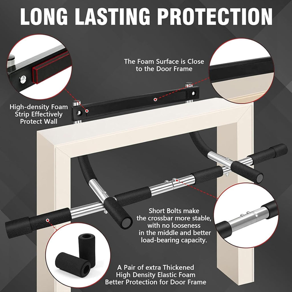 SteelCrush Doorway Pull-Up Bar - Versatile Multi-Grip Chin-Up Bar for Home Fitness & Strength Training