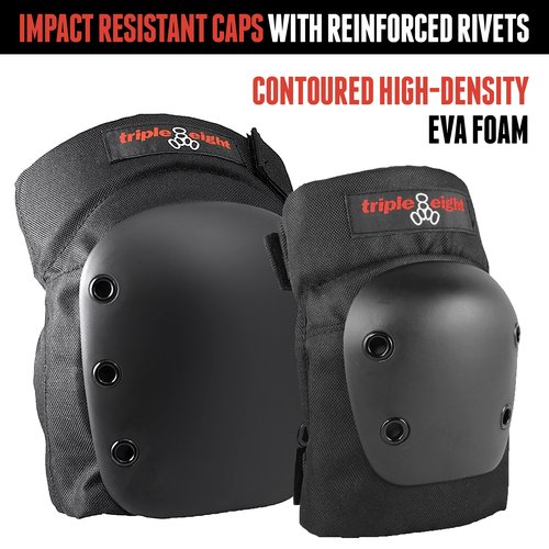 Triple Eight Street 2-Pack Knee and Elbow Pad Set, Large , Black