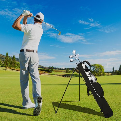 Golf Stand Bag, Small Lightweight Golf Bag for Men/Women, Easy to Carry and Durable Pitch n Putt Golf Bag for Driving Range, Par 3 and Executive Courses (Blue)
