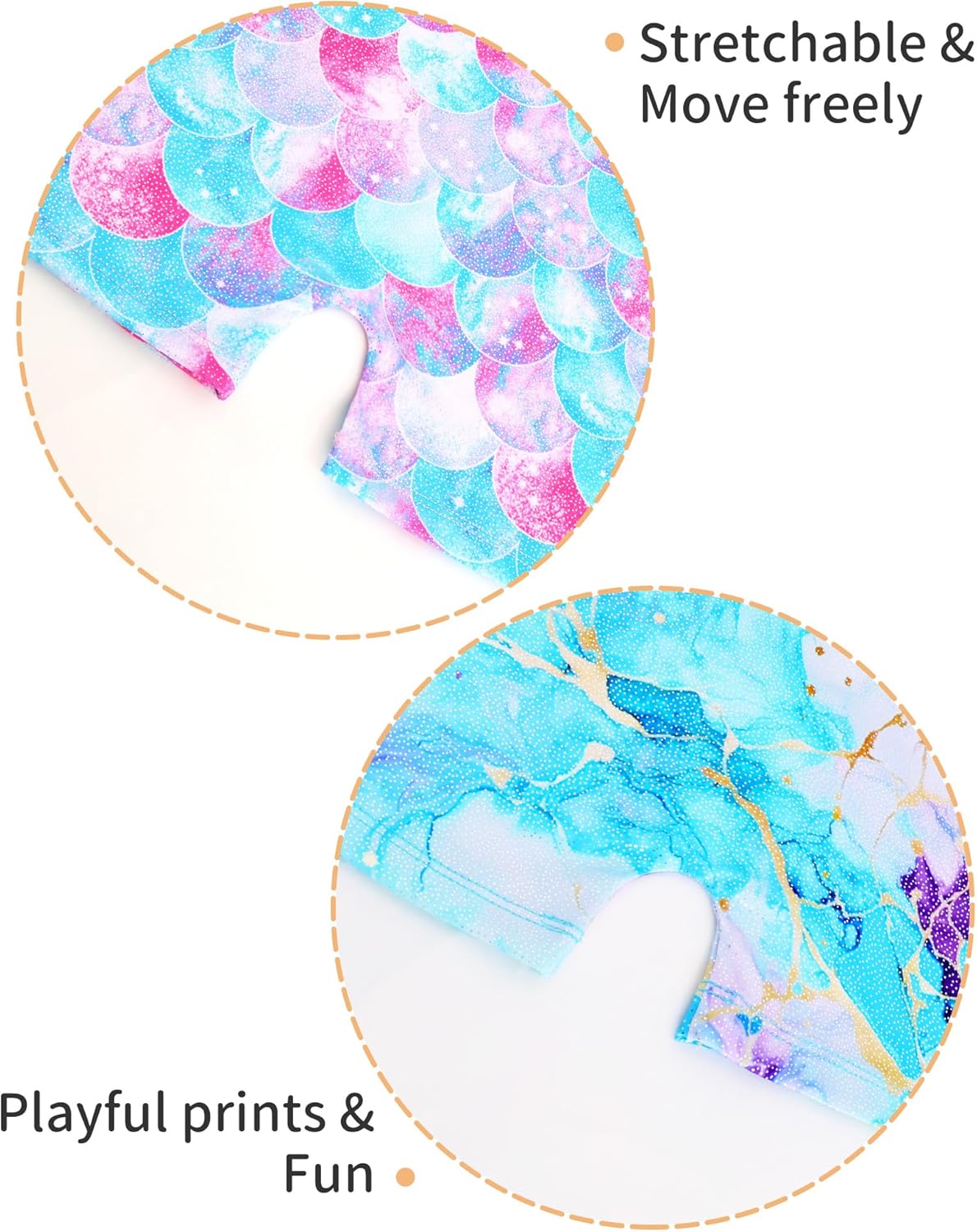 Skiennix 2 Pack Girls Gymnastics Leotards - Sparkly Sleeveless Tumbling Unitards with Shorts